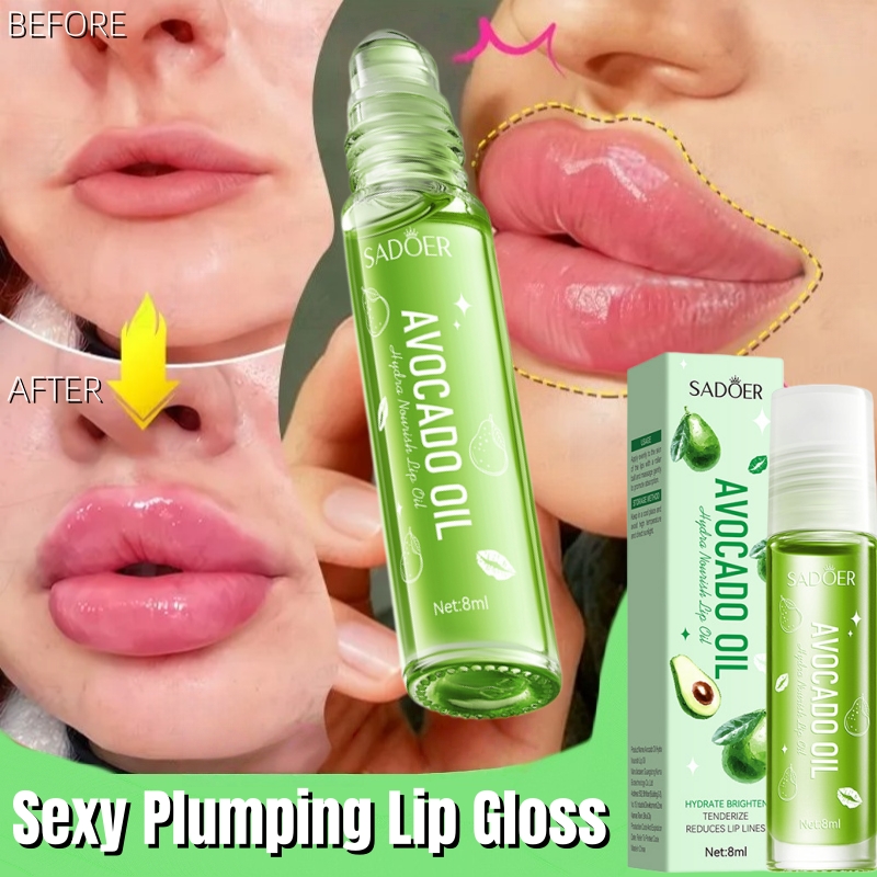Lip Gloss Plumping - リッププランピングエッセンシャルオイルインスタントボリュームアップリップグロス栄養補給抗しわ長持ちリップ保湿セクシーな美容メイクアップ