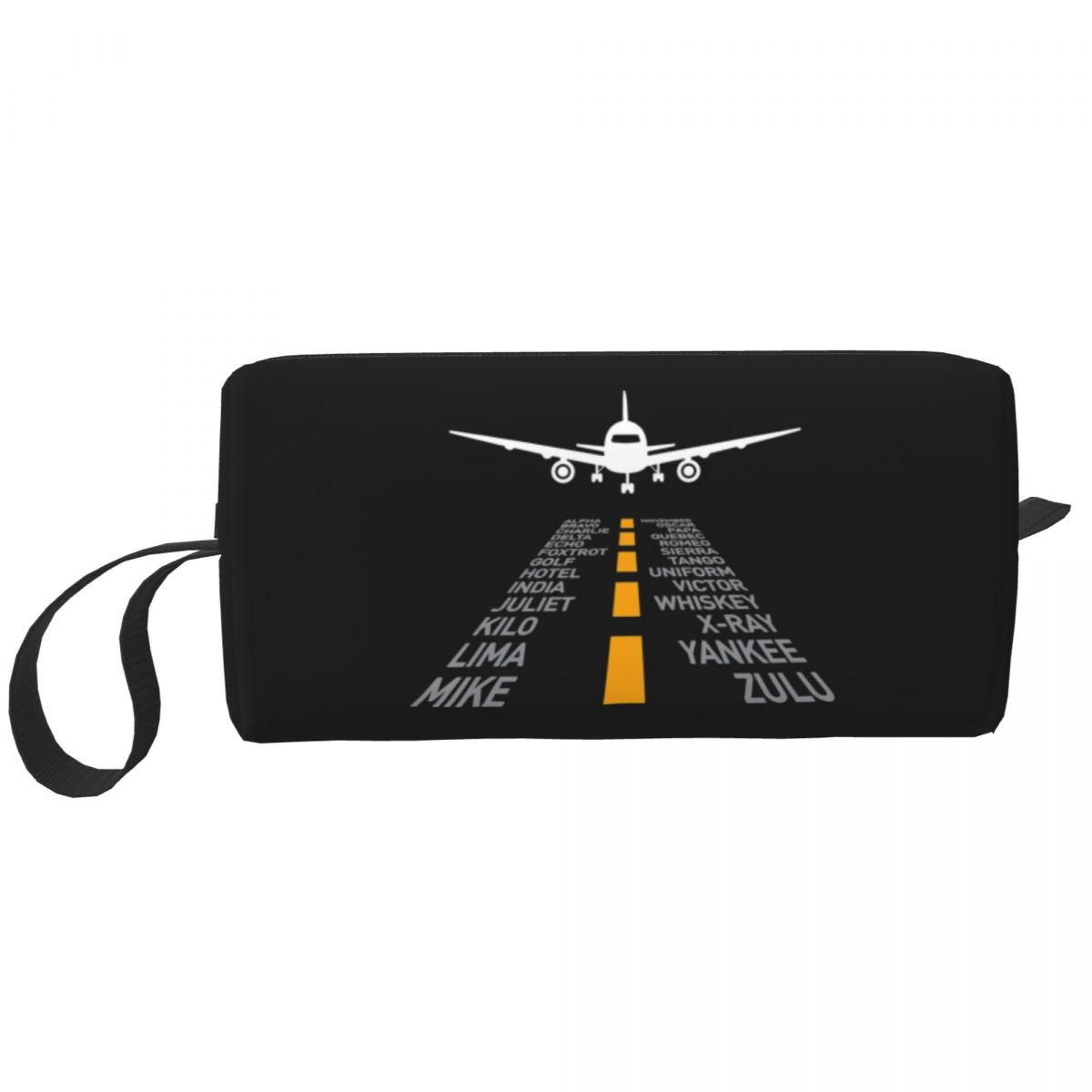 Beauty Runway Makeup - 飛行機パイロットギフト空港滑走路発音アルファベット飛行機化粧バッグトイレタリー化粧品バッグ女性用美容旅行鉛筆ケース