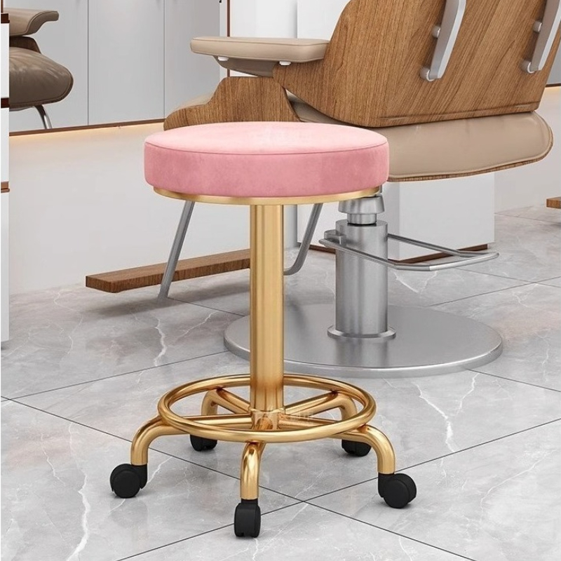Beauty Makeup Chair - モダンでシンプルなビューティースツールプロフェッショナルスイベル理髪スツール高さ調節可能なサロンシートホイール付き360 ° 回転化粧椅子
