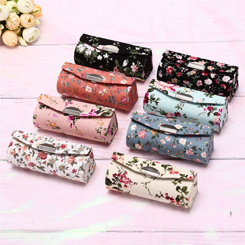 Beauty Makeup Box Set - レトロ刺繍フラワーデザイン口紅ケースミニミラーリップグロスボックスジュエリーホルダー化粧収納ツール