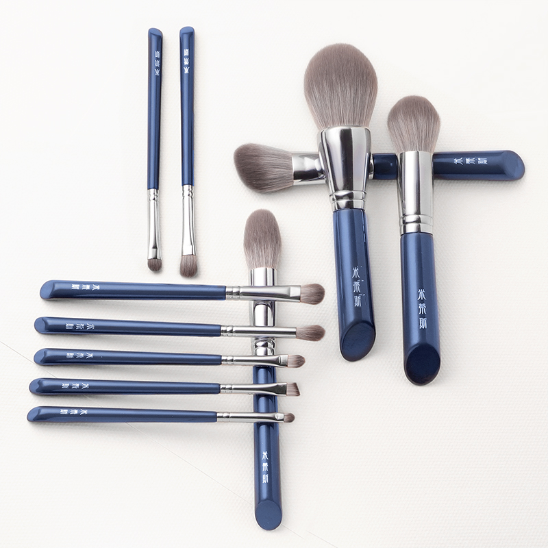 My Beauty Makeup Set - MyDestiny Azure-超ソフトファイバーのメイクブラシキット,ファンデーションとアイシャドウ,高品質,11ユニット