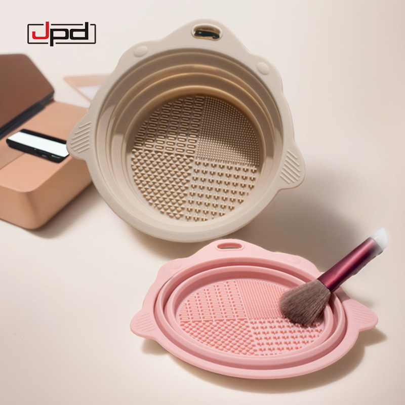 Beauty Makeup Egg - シリコン洗浄ボウルクリーニングツール、メイクブラシ、パウダーパフ、ビューティーエッグクリーニング、洗浄パッド、折りたたみ式洗浄ボウル