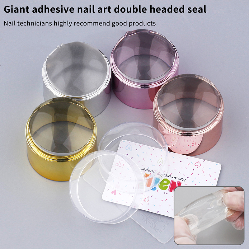 Nail Art Stamping Kit - DIY フレンチネイルアートスタンパーセットシリコーンクリアヘッドネイルスクレーパーとマニキュア用スタンピングテンプレート