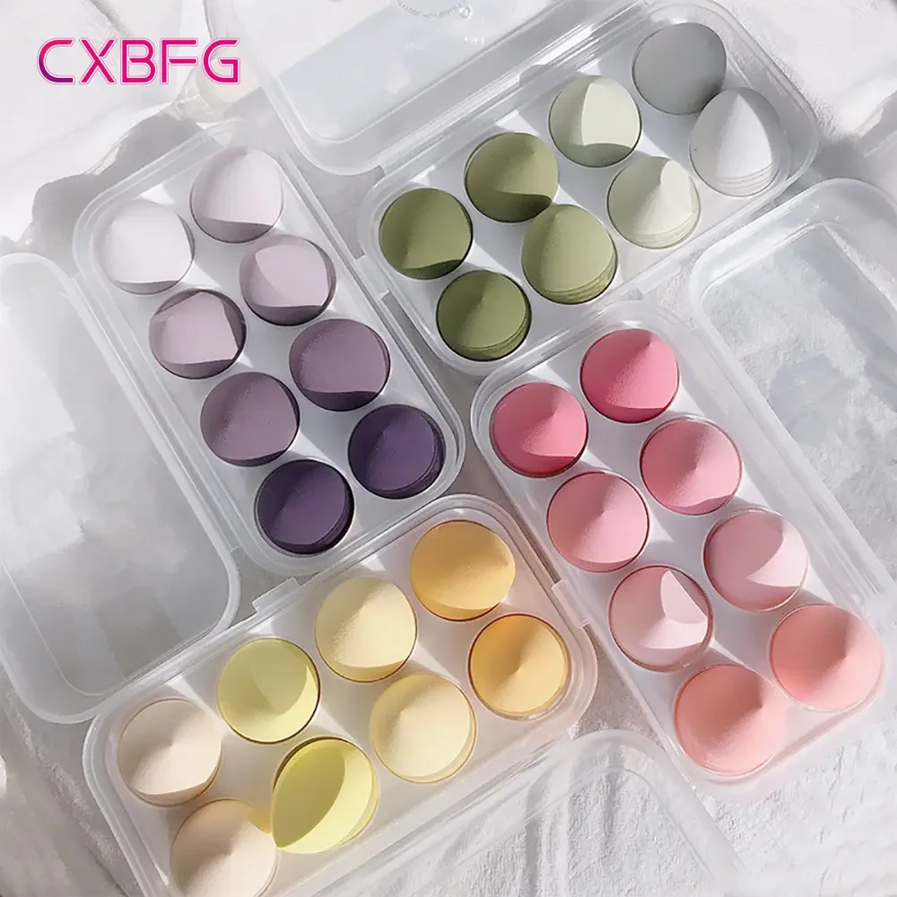 Beauty Makeup Egg - 4/8 個メイクアップスポンジブレンダー美容卵化粧パフソフトファンデーションスポンジパウダーパフ女性メイクアップアクセサリー美容ツール