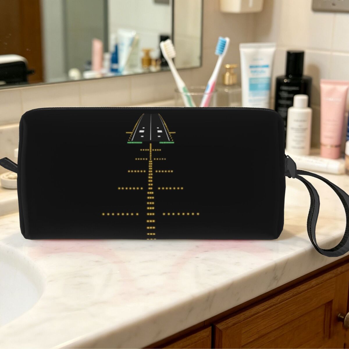 Beauty Runway Makeup - 滑走路ナイトビュー航空空港ライトメイクアップバッグ化粧品オーガナイザートイレタリー化粧品バッグ女性美容旅行鉛筆ケース