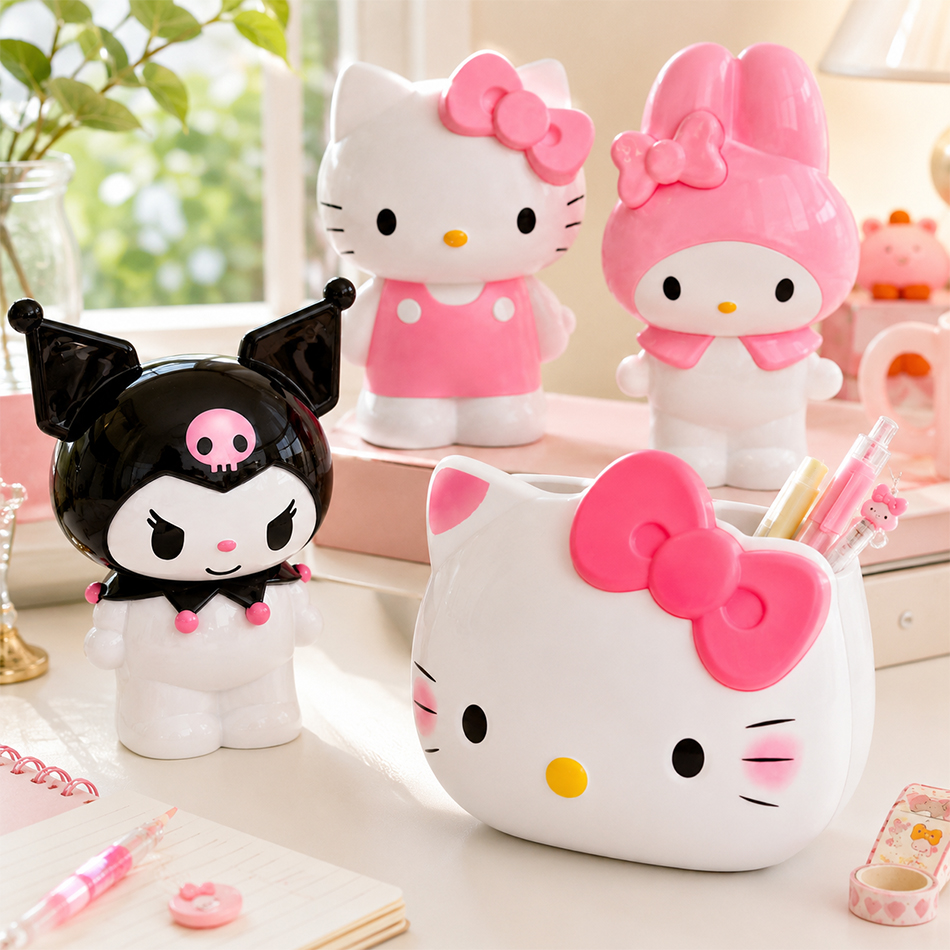 My Beauty Makeup Set - ハローキティ サンリオ マイメロディ かわいいペン容器 化粧ブラシホルダー デスクトップ収納ボックス