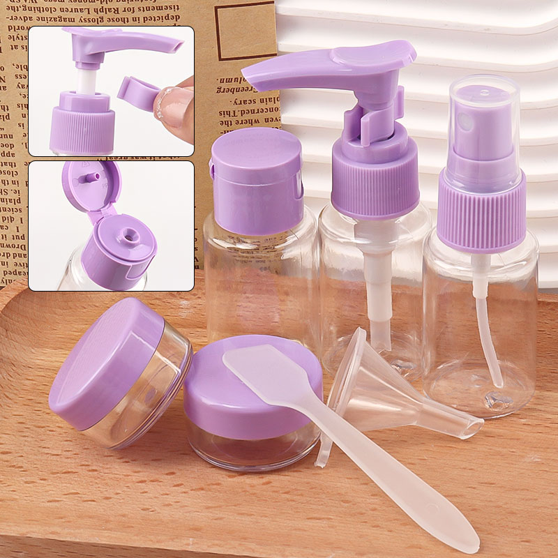 Beauty Makeup Supply - 7 個旅行ミニメイクアップ化粧品フェイスクリームポットボトルプラスチック透明空のメイクアップコンテナボトルトラベルアクセサリー