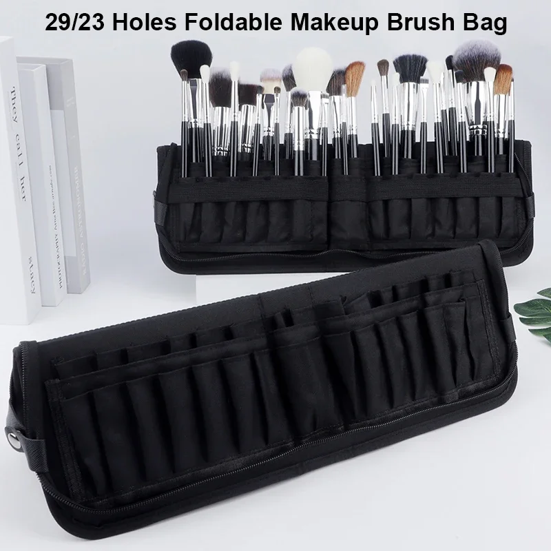 Beauty Makeup Bag - 29/23 穴折りたたみ化粧ブラシバッグ女性化粧ブラシツールバッグオーガナイザートラベルパウダー化粧品セットトイレタリーケースホルダー