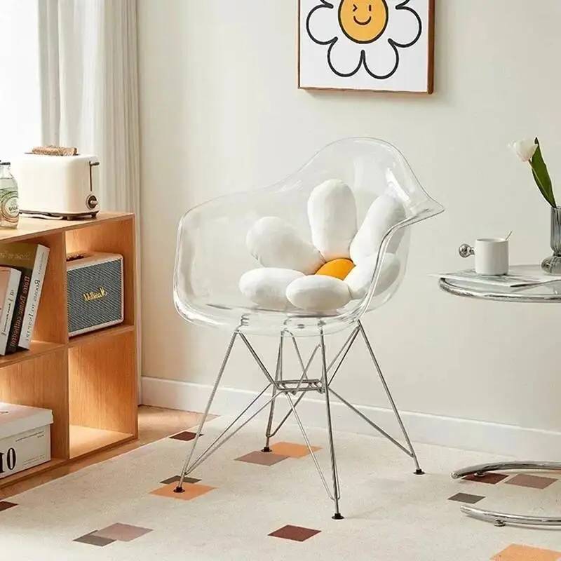 Beauty Makeup Chair - ダイニング透明プランツォメイクアップダイニングチェアクリエイティブリラックス美しい寝室セディチェア背もたれキッチン家具デザイン