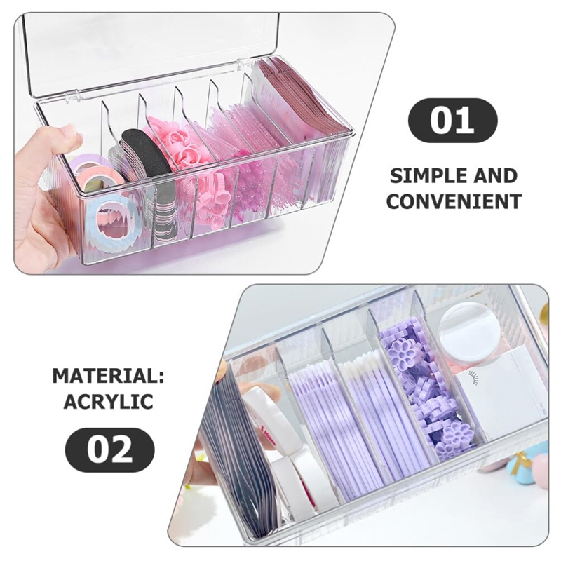 まつげエクステ用の透明な収納ボックス,美容アクセサリー,綿棒 - Beauty Makeup Supply のレビューと価格