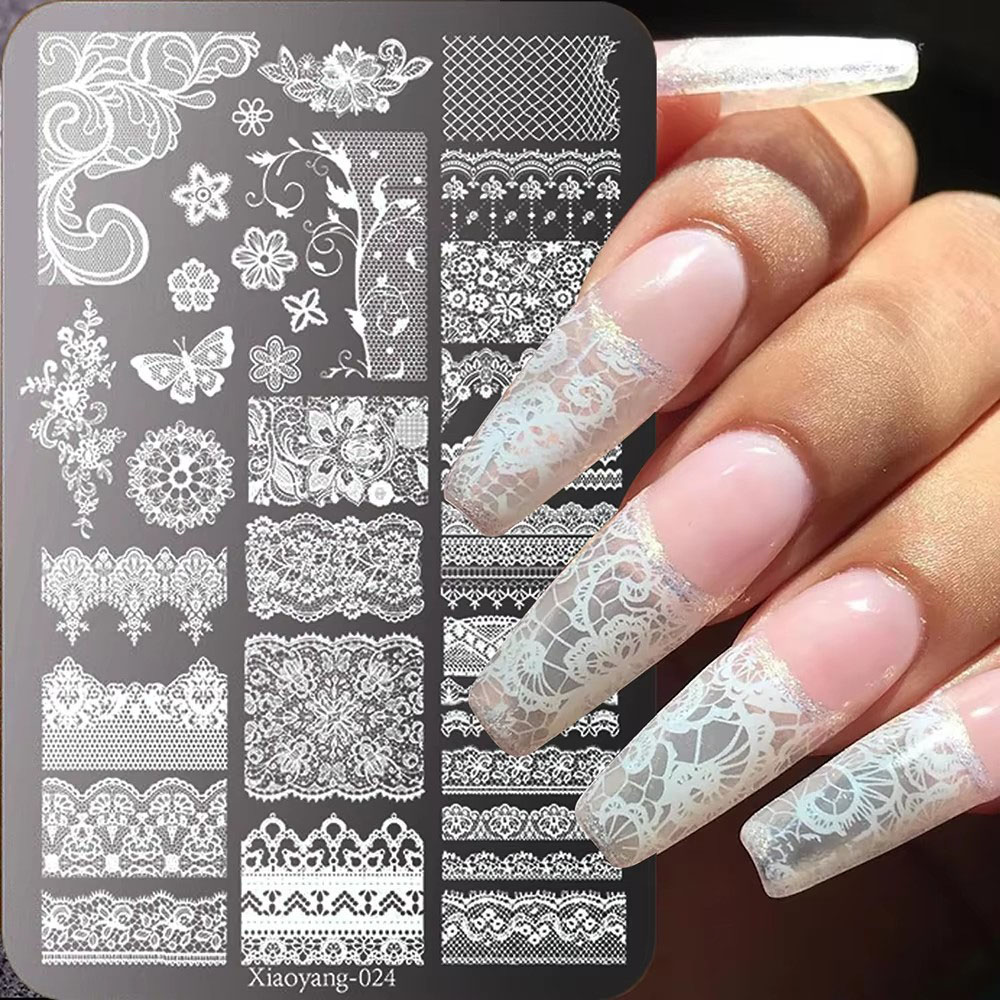 14.5 * 9.5 レースメタルネイルアートスタンピングテ - Nail Art Stamping Kit のレビューと価格