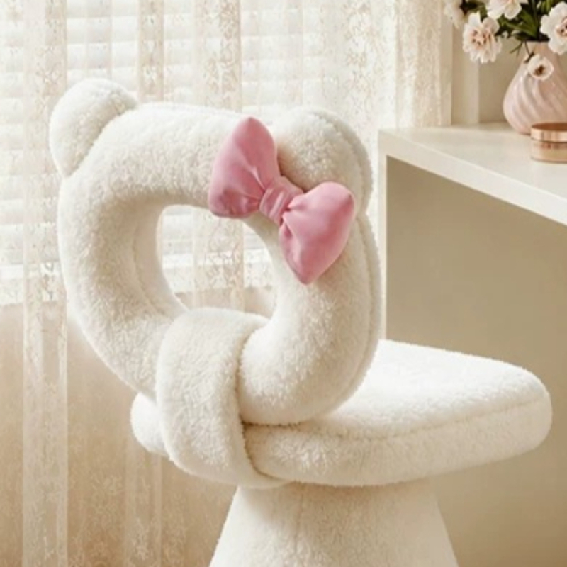 ボウドレッシングバニティスツールピンクメイクアップ木製ホワイ - Beauty Makeup Chair のレビューと価格