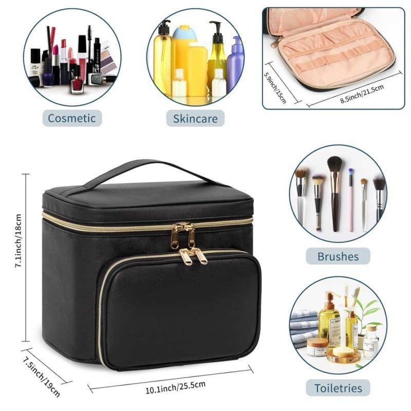 大型防水メイクアップバッグ 携帯用大型化粧品トラベルバッグ  - Beauty Makeup Bag のレビューと価格
