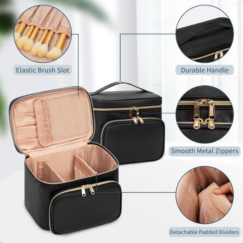 大型防水メイクアップバッグ 携帯用大型化粧品トラベルバッグ  - Beauty Makeup Bag のレビューと価格
