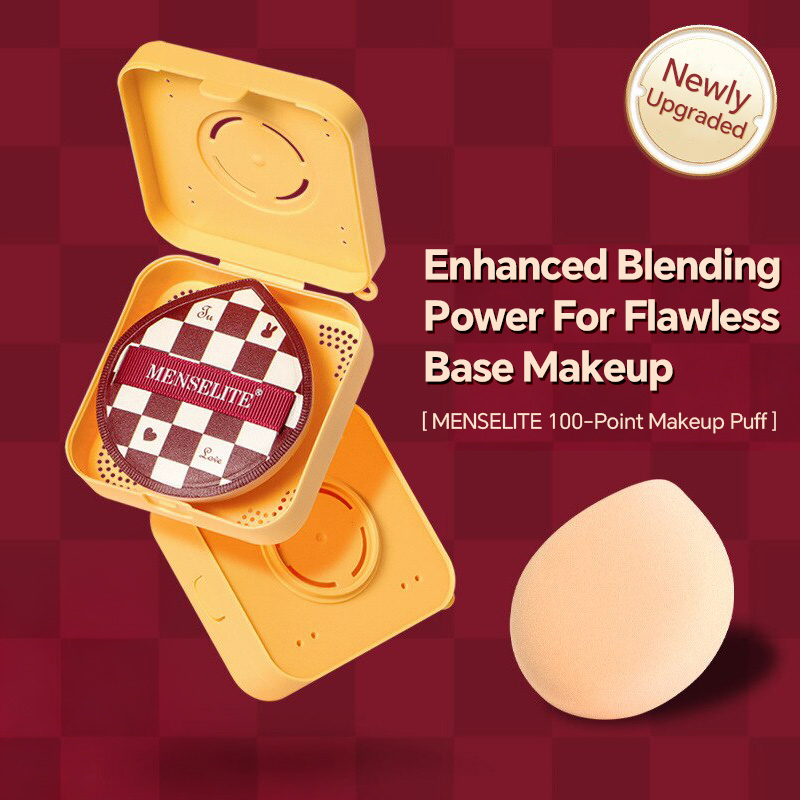 ソフトレザーエアクッションコスメティックパフセット、収納ボッ - Beauty Makeup Tool Collection のレビューと価格
