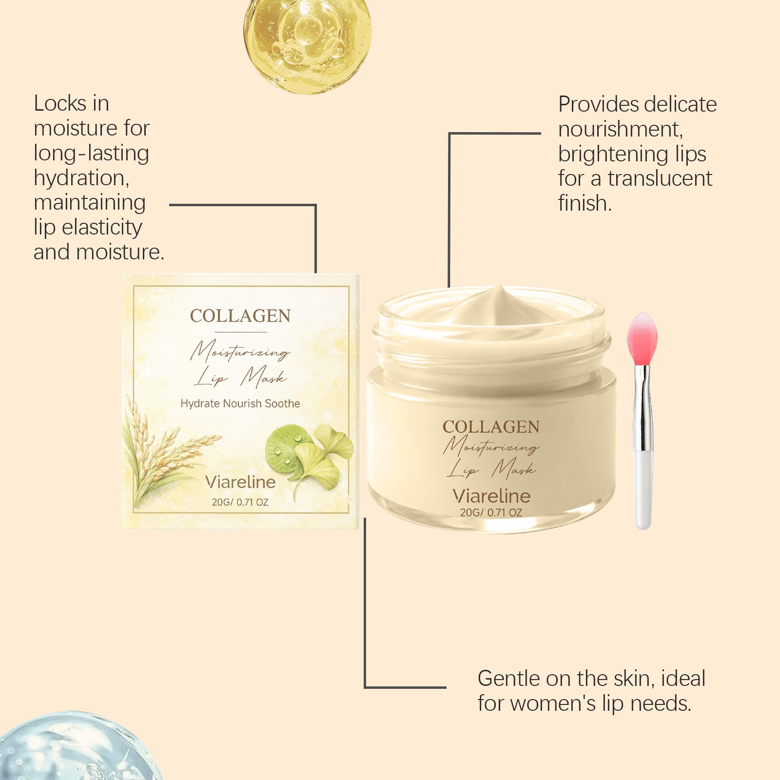 リップ栄養クリームキット（ブラシ付き）保湿・ひび割れ防止・小 - Lip Gloss Plumping のレビューと価格