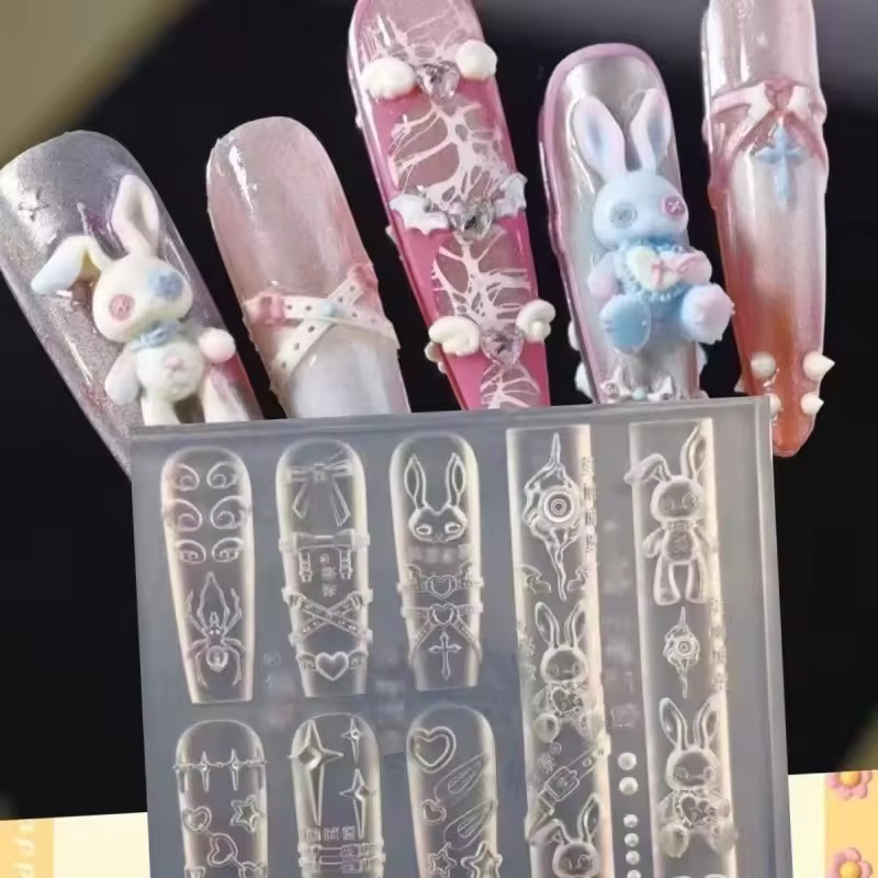 ネイルアートテンプレート ネイルモールド パンク ラビット  - Nail Art Stamping Kit のレビューと価格