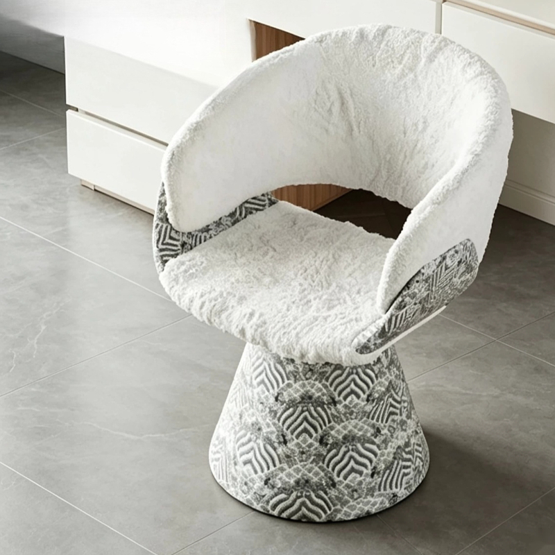 かわいい化粧台スツール背の高い回転木製クリームスタイル北欧化 - Beauty Makeup Chair のレビューと価格