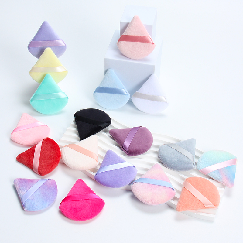 2 個の三角形パウダーパフフェイスメイクスポンジソフトベルベ - Beauty Makeup Blender のレビューと価格