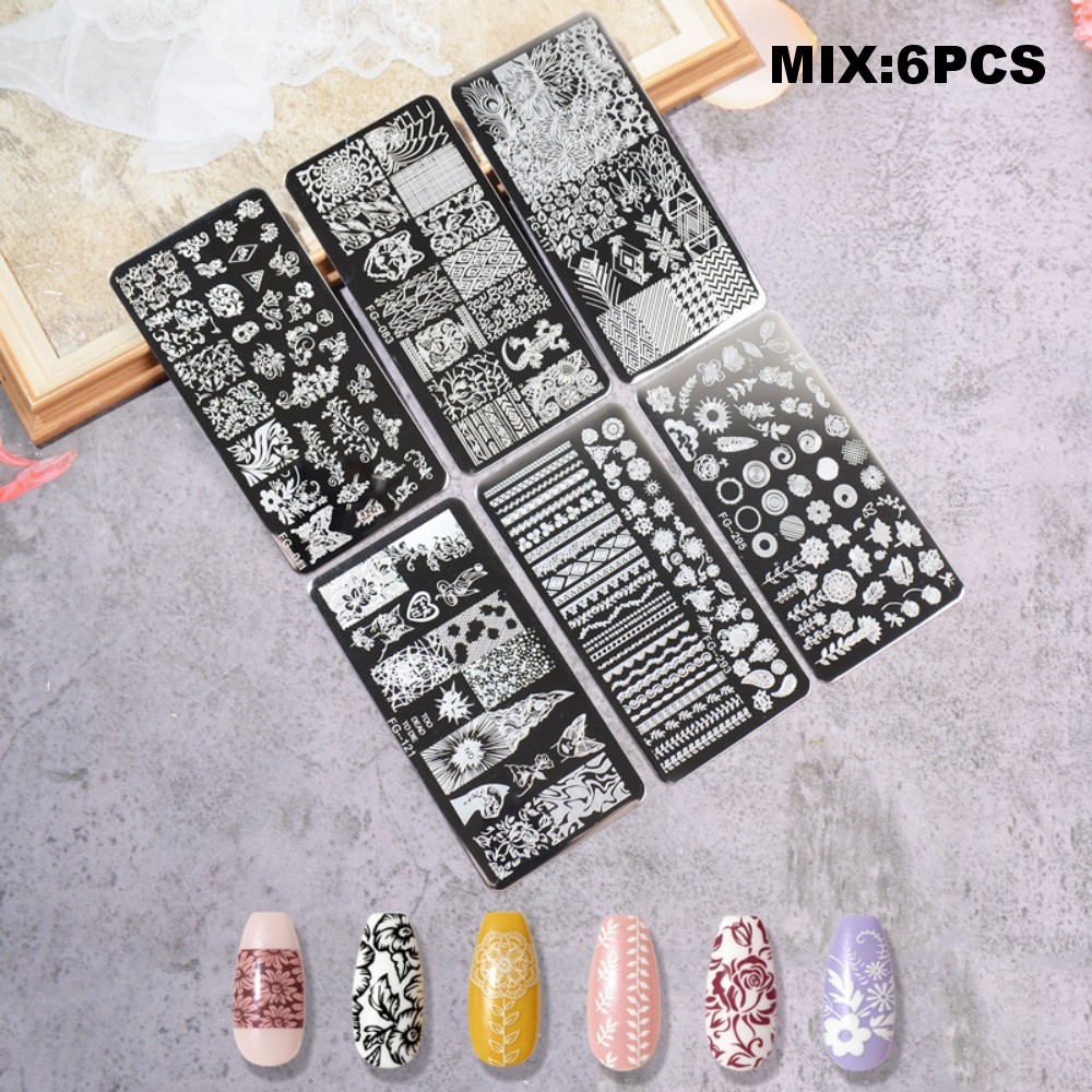 様々な形のネイルアートスタンピングプレート転写印刷テンプレー - Nail Art Stamping Kit のレビューと価格