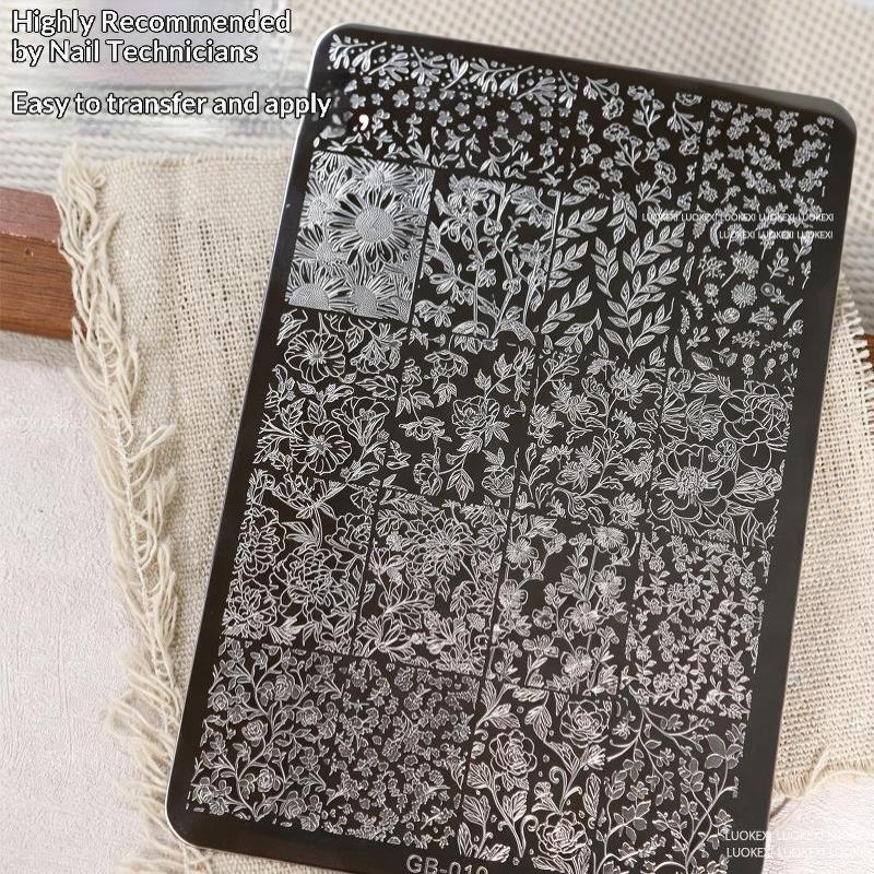 新しいフレンチレースフラワーバタフライネイルアートスタンピン - Nail Art Stamping Kit のレビューと価格