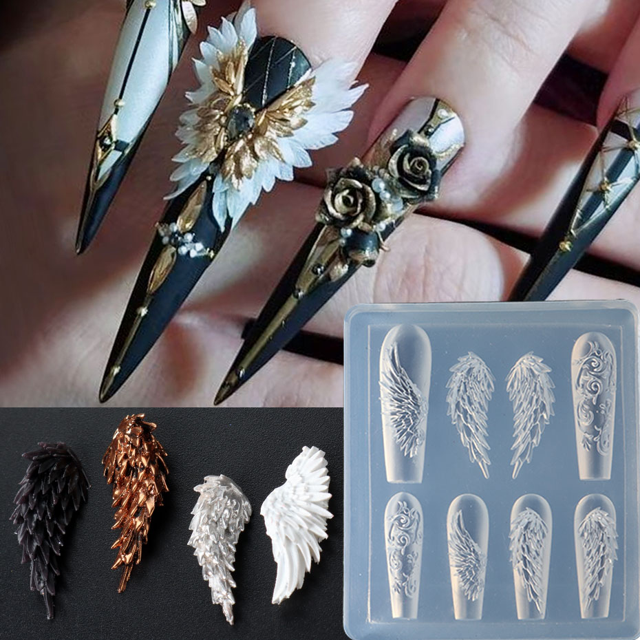 1 個 3D 魅力的な羽の羽シリコーンネイル彫刻型エレガント - Nail Art Stamping Kit のレビューと価格