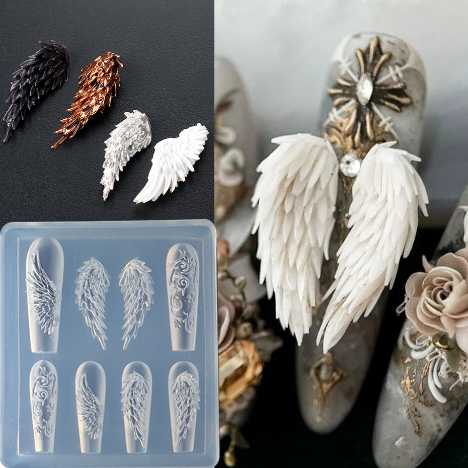 1 個 3D 魅力的な羽の羽シリコーンネイル彫刻型エレガント - Nail Art Stamping Kit のレビューと価格