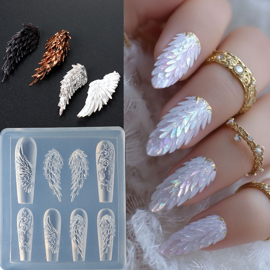 1 個 3D 魅力的な羽の羽シリコーンネイル彫刻型エレガント - Nail Art Stamping Kit のレビューと価格