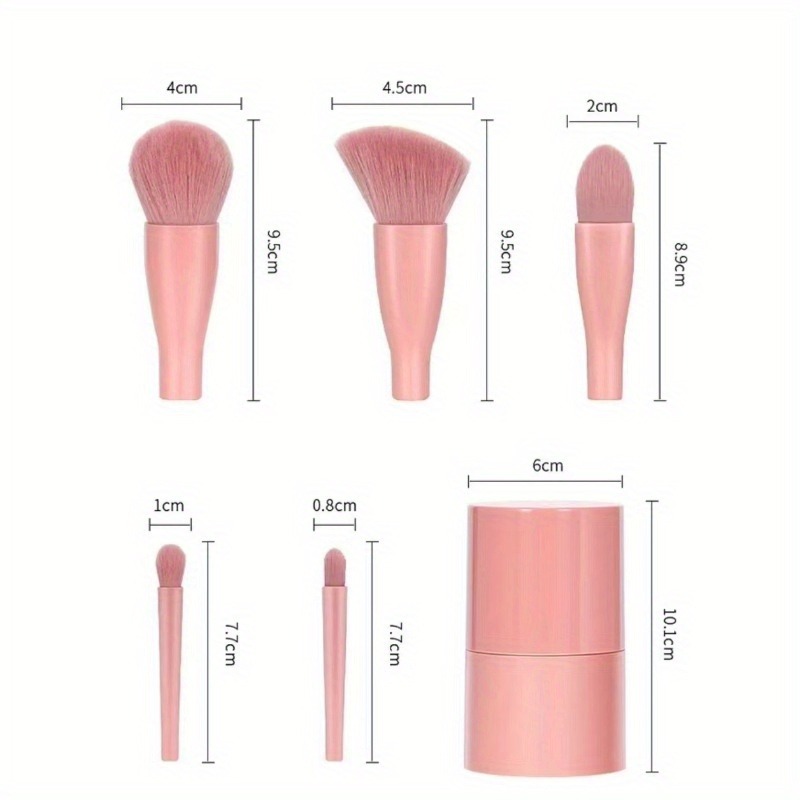 5 ピース/セットメイクブラシボックスセット女性用パウダーフ - Beauty Makeup Tool Collection のレビューと価格