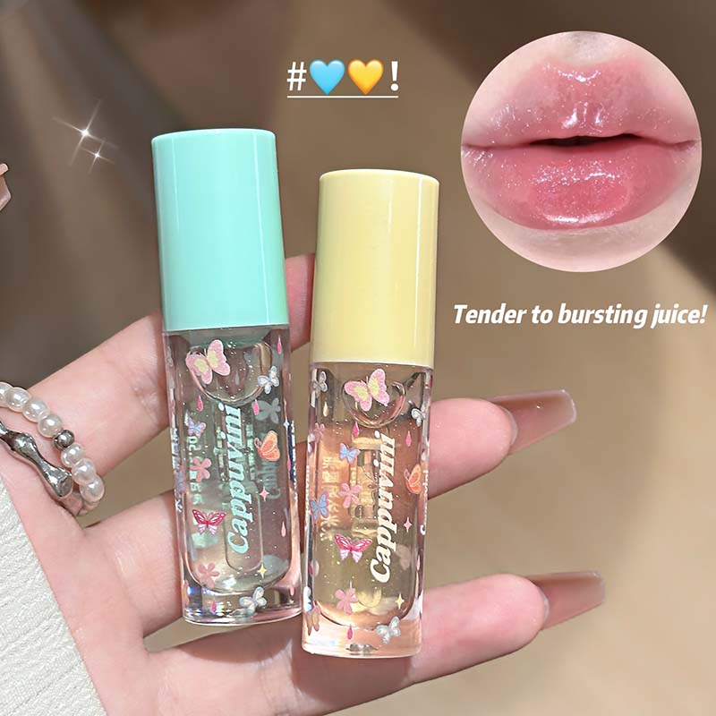 保湿ウォーターライトリップグロス シマー透明ジェリーミラーリ - Lip Gloss Plumping のレビューと価格