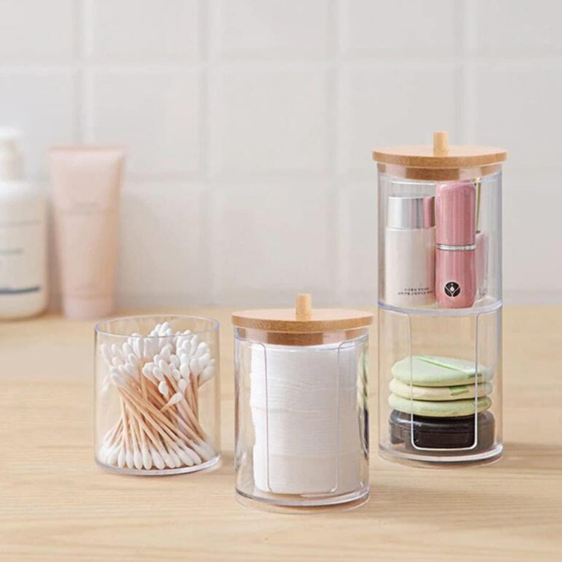 アクリル収納ボックス バスルームジャー メイクアップオーガナ - Beauty Makeup Tool Collection のレビューと価格