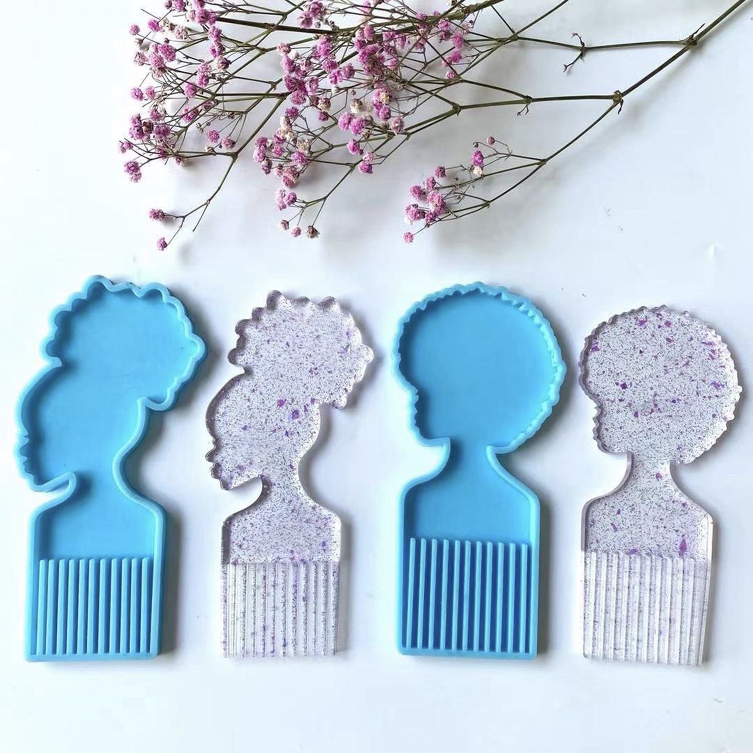 ABQR アフロ女性用ヘアピックコーム樹脂型 ヘッド大型ビュ - Beauty & Makeup Katia Di Paola Palermo のレビューと価格